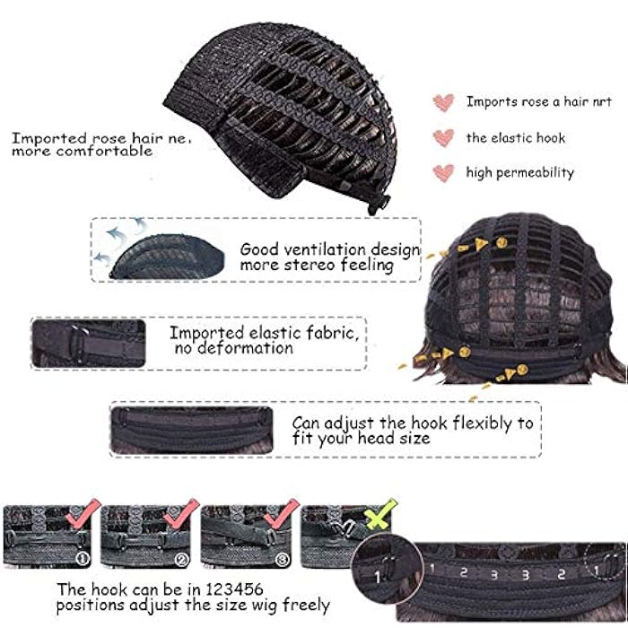 DILLARDS Swiking Black Mix Blue Bob Short Straight Wig With Bangs For Women Natural Flat Bangs Synthetic Fiber Hair Heat Resistant For Daily Cosplay Party Wear - Image 5